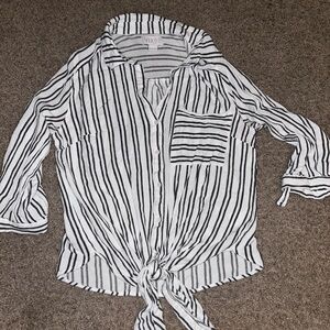 Striped Button-Up Blouse